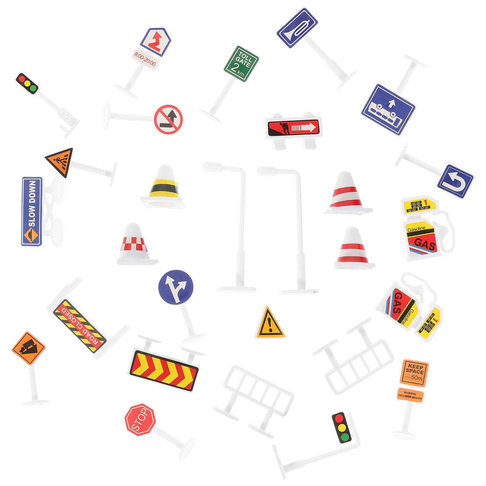

28 Pcs Children's Traffic Signs Toy Ornament Mini Cones Piece Set Plastic Models