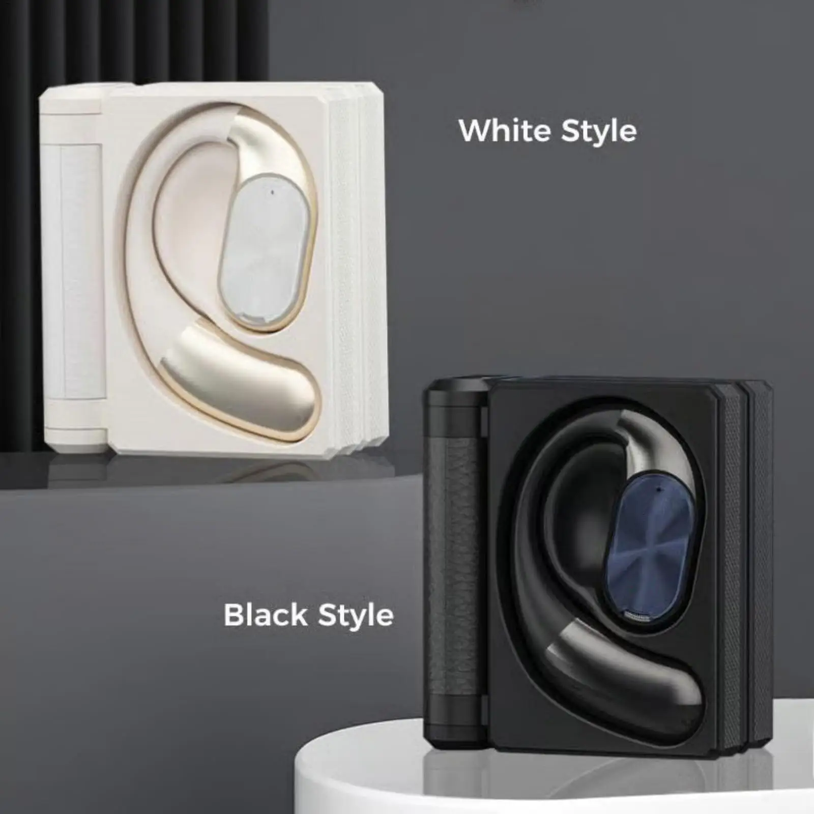 Noise-Cancelling Wireless Earbuds with Earhooks and Waterproof Double-Fold Case