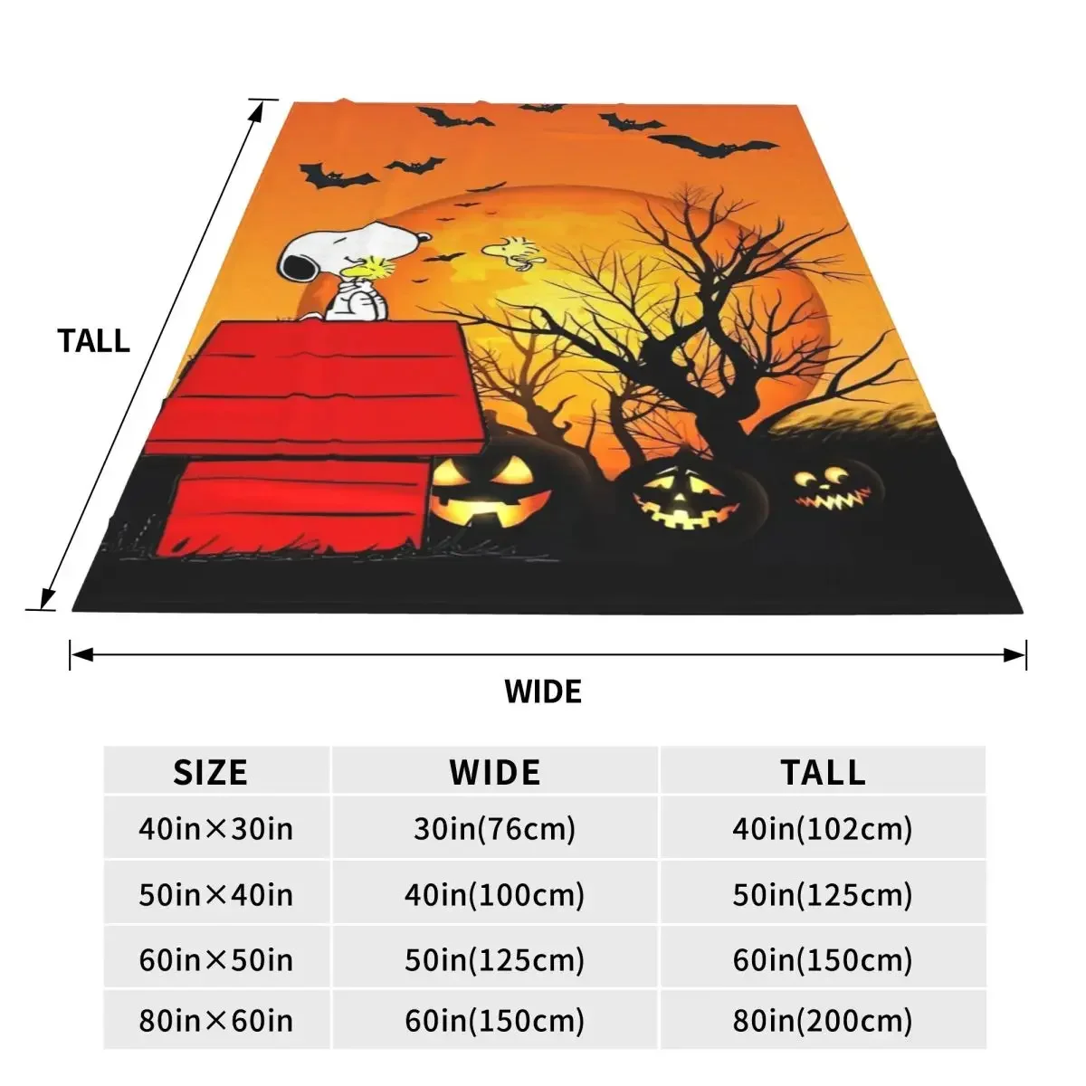 Halloween Halloween Snoopy Soft Warm Blanket Miniso Picnic Plush Throw Blanket Couch Chair Flannel Bedspread Sofa Bed Cover 5
