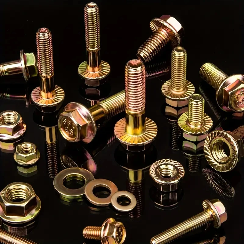 GUTEBANG 521 Carbon steel Flange Bolt and Nut Assembly Kit-Class 8.8 hex serrated flange screws for heavy duty applications