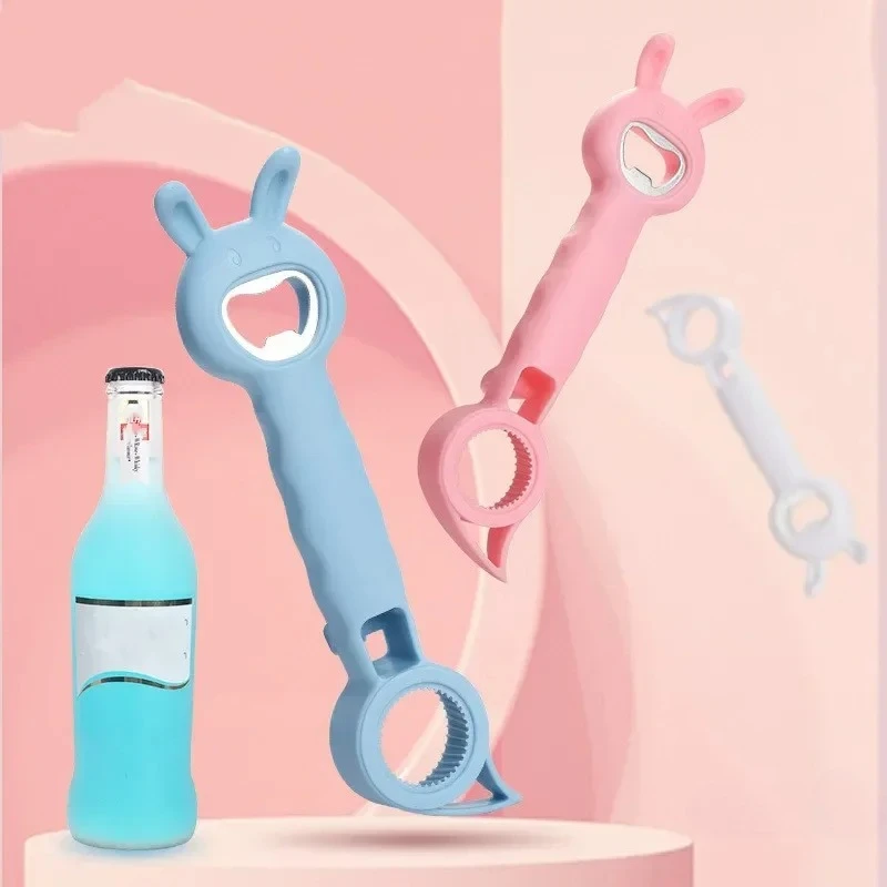 4 in 1 맥주병따개 다용도 음료병/캔따개 플라스틱 코르크따개 식당/바용품 주방 도구