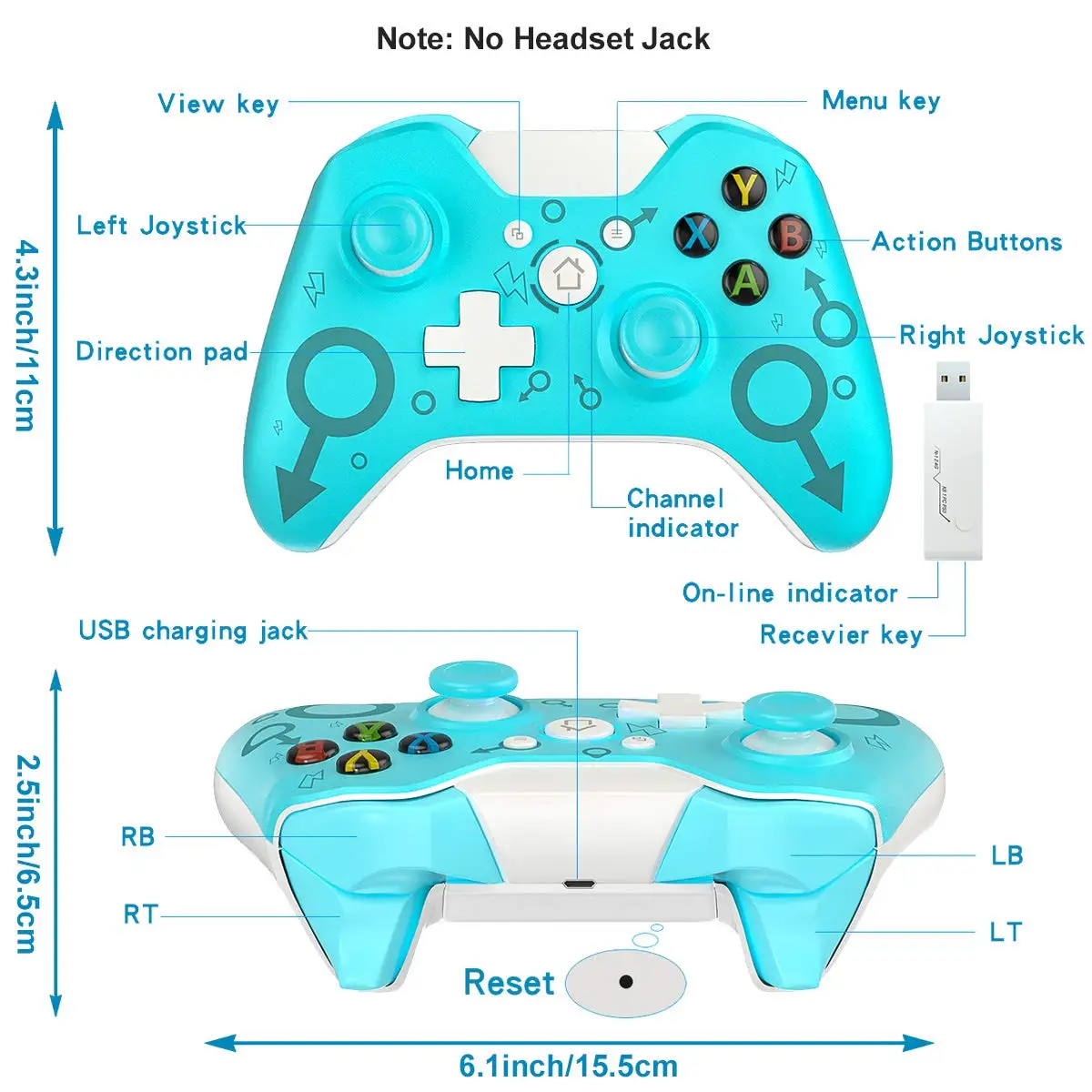 ISHAKO-   е,  , 2.4G   ̽ƽ,  Ʈѷ, XBOX ONE PS3 ȵ̵ ǻ PC 
