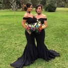 Bridesmaid Dresses Wedding Party For Women 2022 Elegant Black Satin A Line Long Night Woman's Evening Formal Gowns