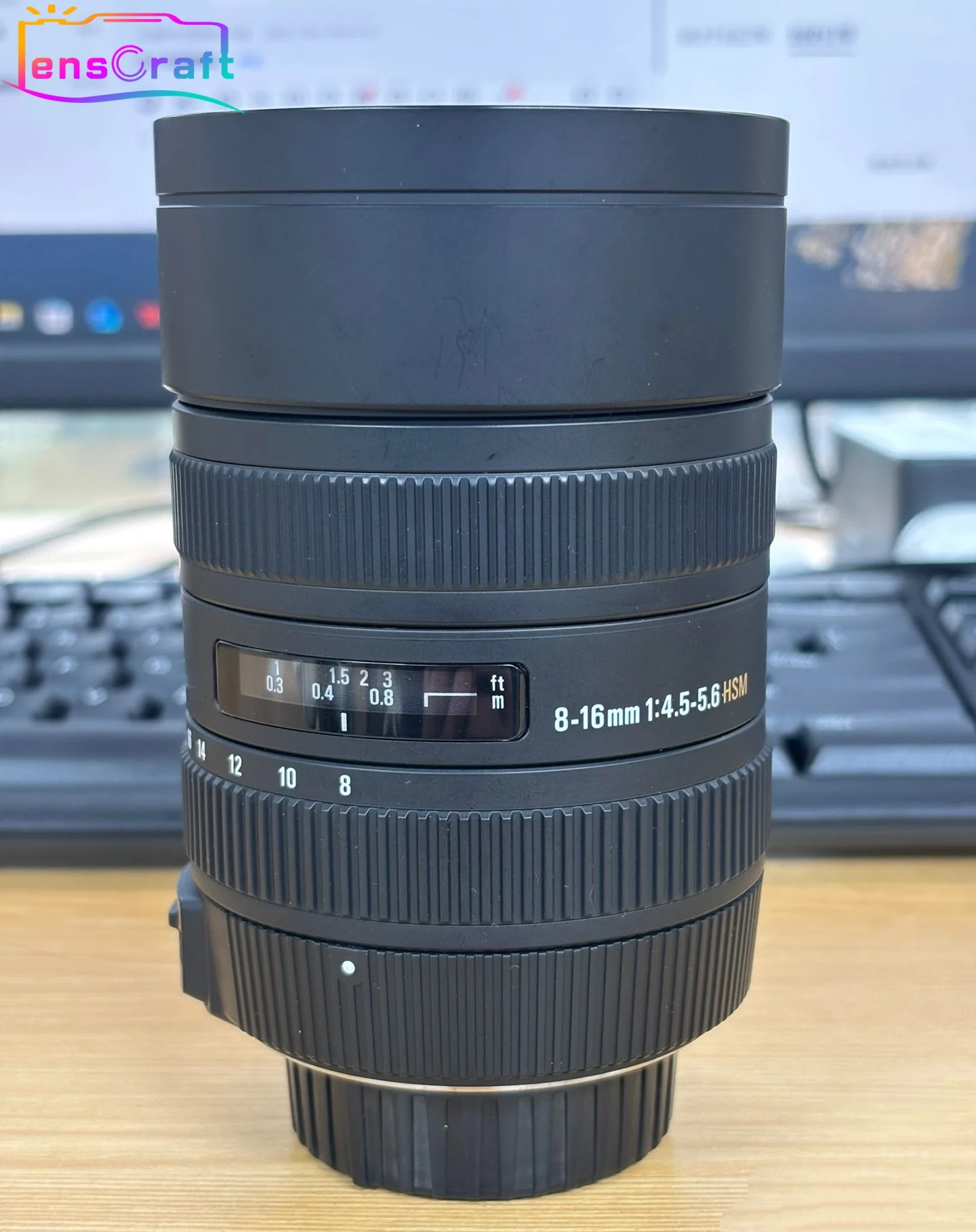98% 새것 8-16mm f4.5-5.6 dc hsm 카메라 렌즈 시그마용
