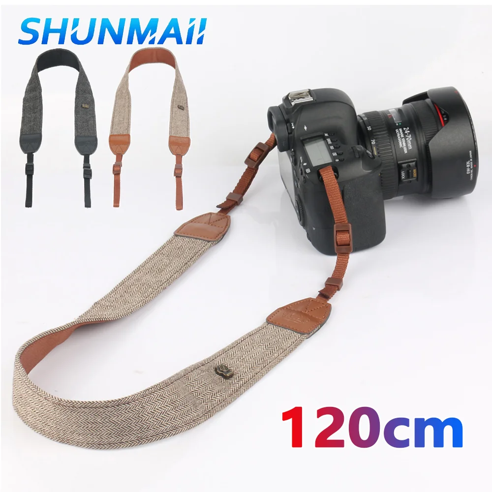 Cinghia Tracolla Vintage Per Fotocamere - Regolabile In Cotone E Pelle | Per Nikon Canon Sony - Foto 7