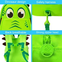 Toddler Backpack Leash, 9.5" Safety Harness Dinosaur Bag - Removable Tether 4