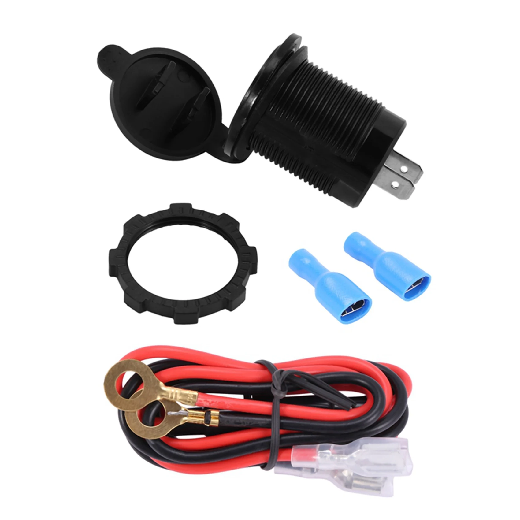 

Waterproof Dual USB Charger Socket Power Outlet 2.1A & 2.1A With Digital Voltmeter Red LED Light for IPad IPhone Car Boat