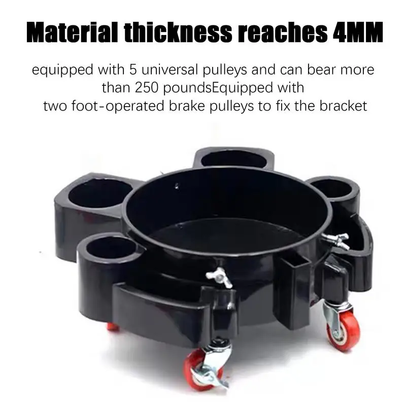 Car Wash Roller Sitting Mobile Car Washing Bucket Store with 5 Wheels Heavy Duty Washing Tools Easy Push Bucket Trolley with