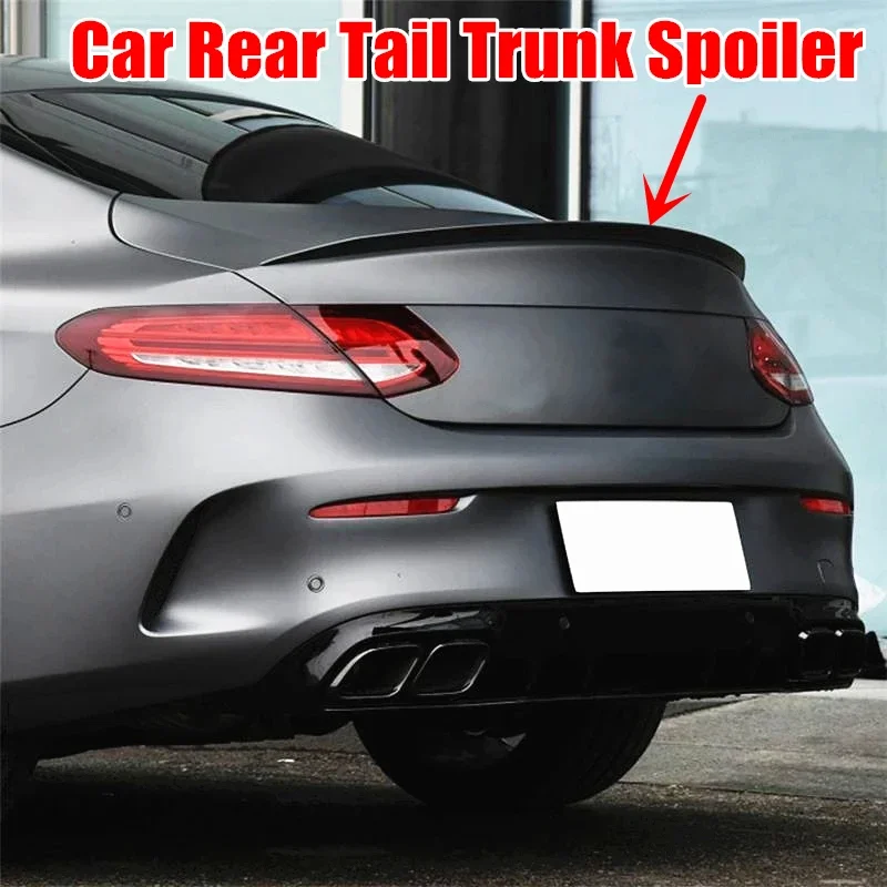 

1pc Car Rear Tail Trunk Lip Splitter For Mercedes-Benz C-Class Coupe C205 C63 C200 C260 C300 2015-2021 AMG modification Body Kit