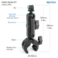 Camera Clamp Mount for GoPro DJI Insta360 Dual 360°Ball Head Magic Arm Universal Holder Bike Handlebar Motorcycle Bracket 2