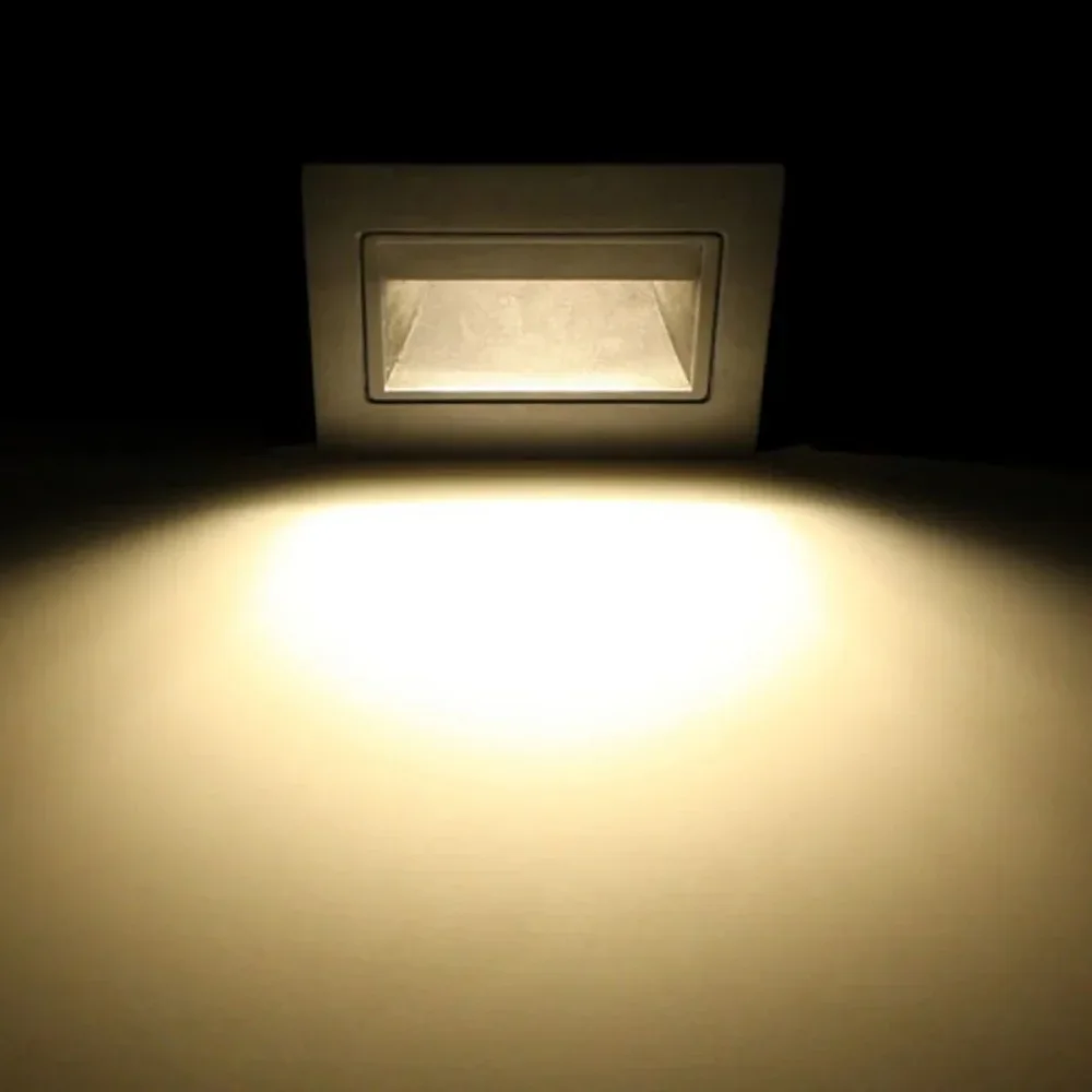 Modern Recessed Led Stair Light 95x95mm 1.5W Night Foot light Wall Sconce Lamp for Step Ladder Corridor Hallway Pathway Lighting
