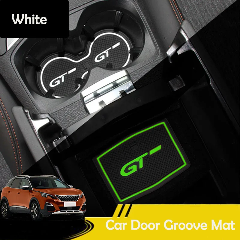 For Peugeot 3008 GT 2016-2020 2021 2022 2023 Rubber Car Slot Pad Non-slip  Cup Mat Anti Slip Door Groove Mat Interior Accessories - AliExpress