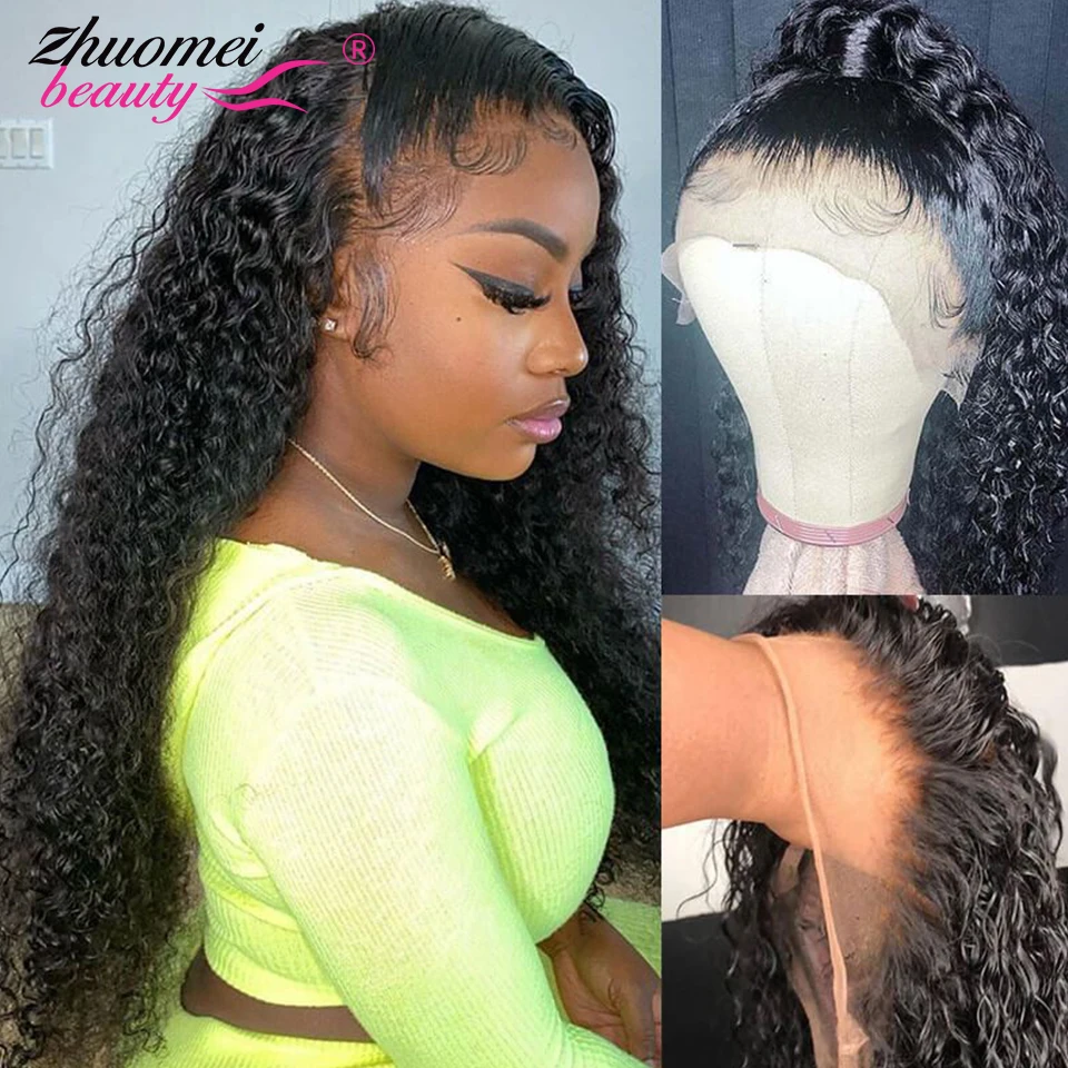 

360 Glueless Full Lace Frontal Wig Jerry Curly Lace Front Human Hair Wigs Pre Plucked 13x4 HD Lace Frontal Wig 4X4 Closure Wig