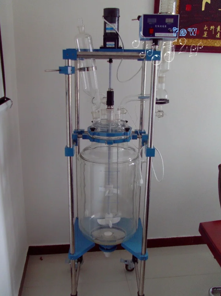 

5L Chemical lab Jacketed Glass Reactor Vessel digital display 110V / 220V Top Quality