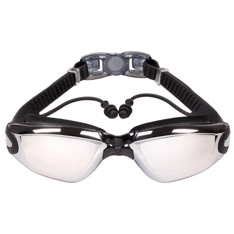 Swimming goggles waterproof and fog proof high definition flat light myopia adult swimming goggles large frame water supplies 2