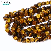 A+ Natural Yellow Tiger Eye Square Faceted 6.5-7mm Gemstone Beads for Jewelry Making, Healing Stone, Fashion Accessories 2