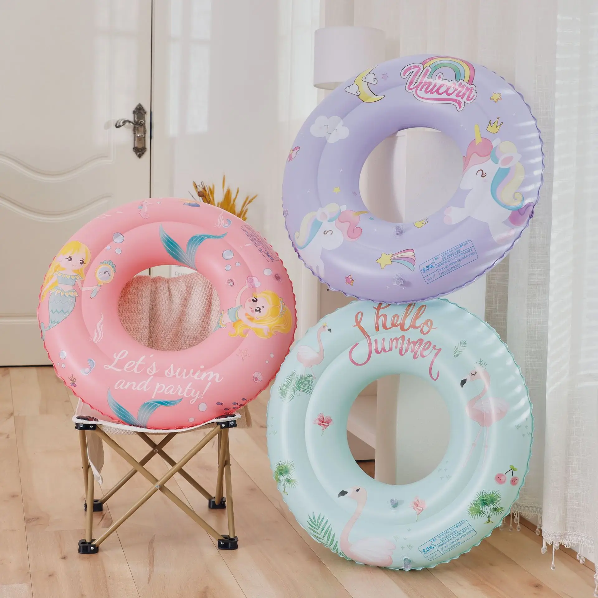 

Inflatable Toy Kids Swim Ring Float Flamingo Unicorn Swimming Ring For Children Swimming Circle Pool Beach Water Play Equipment