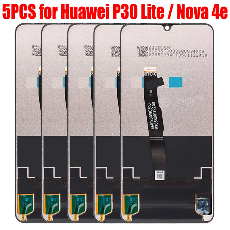 5 Pezzi Per Huawei P30 Lite / Nova 4E Mar-Lx1 Lx2 Al01 Monitor Modulo Matrice Display Lcd Con Pannello Digitalizzatore Touch Screen