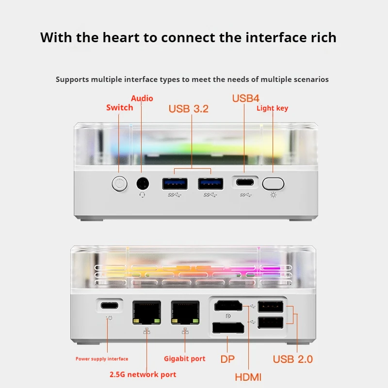 Genmachine R7 7535U Mini PC Windows 11 Ryzen WiFi 6 Gaming PC 6C 12T CPU DDR5 4800MHz Display Diy Gaming Computer Ordenador 3