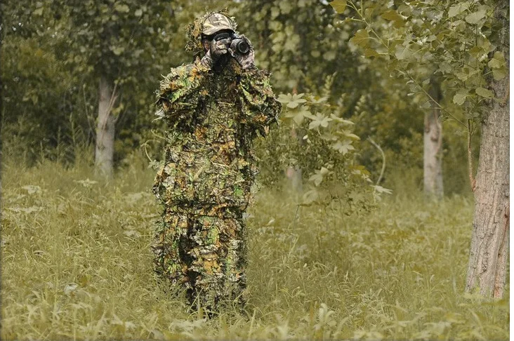 leve com capuz camuflagem ghillie respirável caça terno