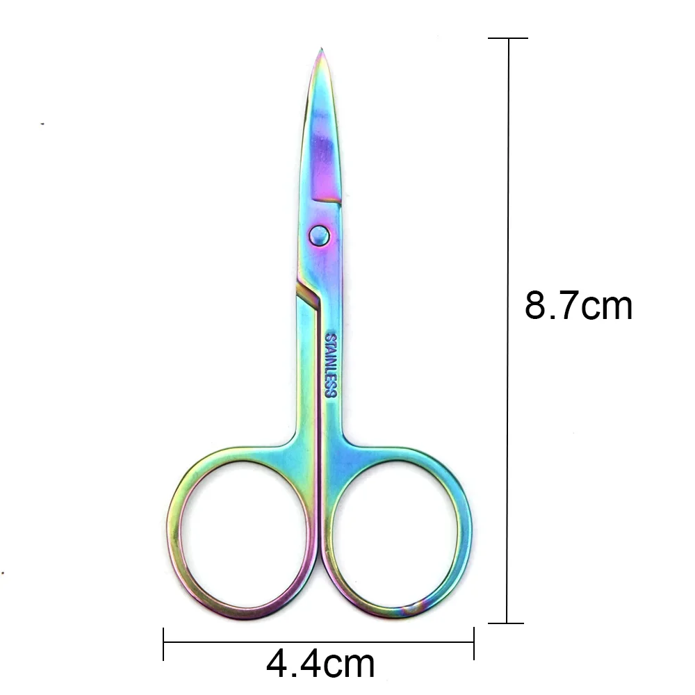Manicure Nail Cuticle Curved Head Remover Chameleon Eyebrow Scissor Dead Skin Scissor For Professional Stainless Steel Nail Tool