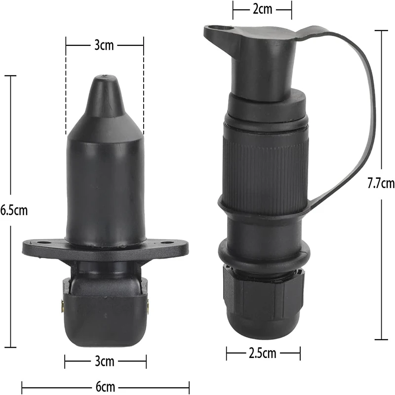 12/24V Round 3 Pole Plug Interface Adapter Socket Connector for Car Electronics Trailer Caravan Truck Vehicle plug interface adapter