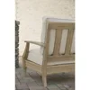 Clare View Outdoor Eucalyptus Wood Single Cushioned Lounge Chair, Beige,Garden Chair,Living Room 6