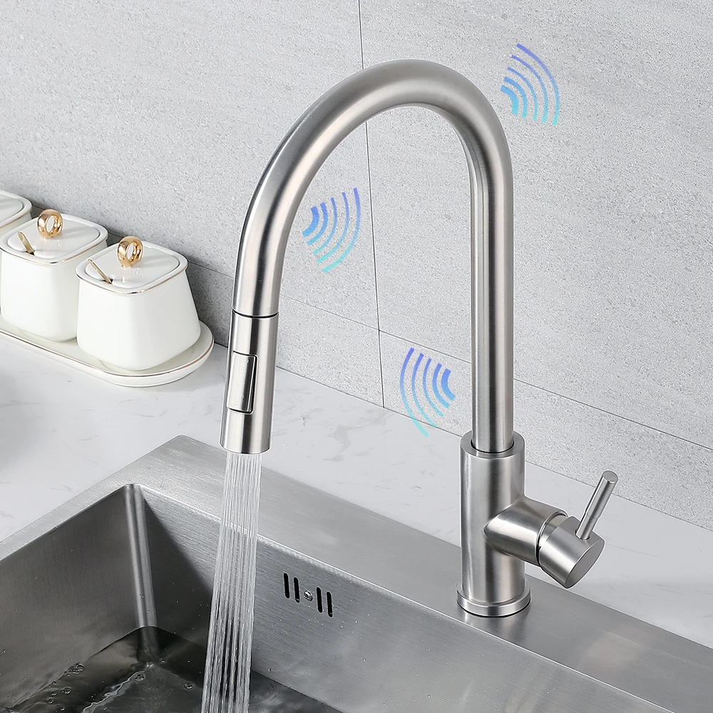 Kitchen Faucets Smart Touch Crane Sensor Water Tap Sink Mixer Rotate KH-1015