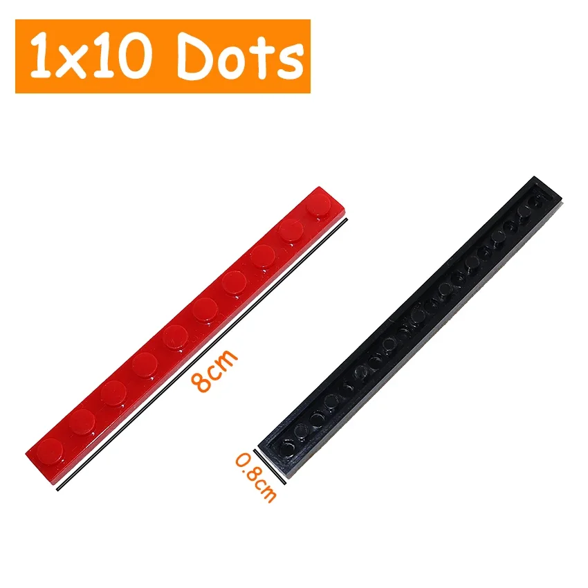 

Building Blocks 1*10 Figures Bricks 30PCS Size 1x10 Dot Plate MOC Assemble Particles DIY Educational Creative Toy for Kid 4477