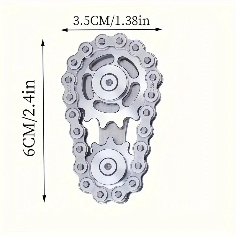 Relieve pressure on chain fidget spinner metal toys with gear chain teeth flywheel and sprocket chain wobble 2