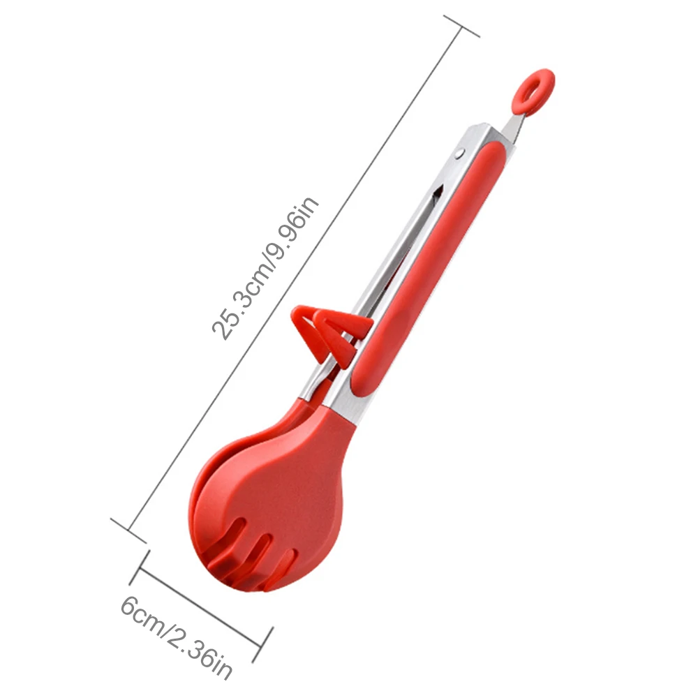 Food Tongs 1Pcs Silicone Stainless Steel for Camping Kitchen Baking Steak