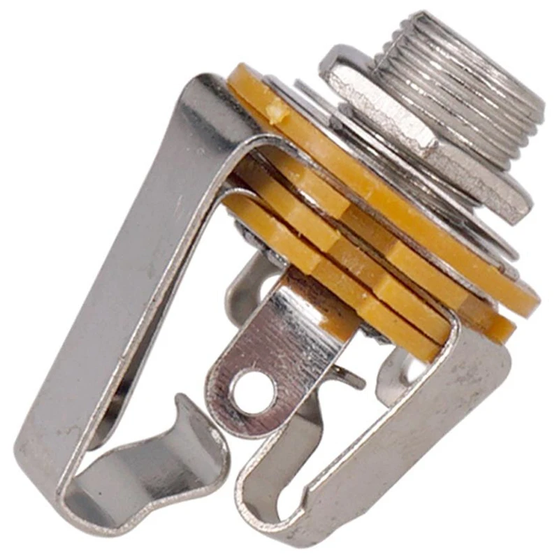 2Pcs 1/4 inch 6.35Mm Stereo Input Jack Plug Socket For Electric Guitar Bass Guitar Pickup Output Jack Parts