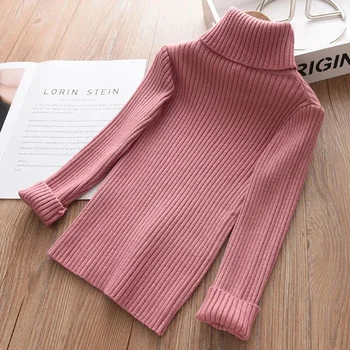2025 New Sweater Kids Sweaters Autumn Girls Turtleneck Sweaters 1-9Yrs Baby Boys Pullover Winter Knitted Bottoming Boys Sweaters 6