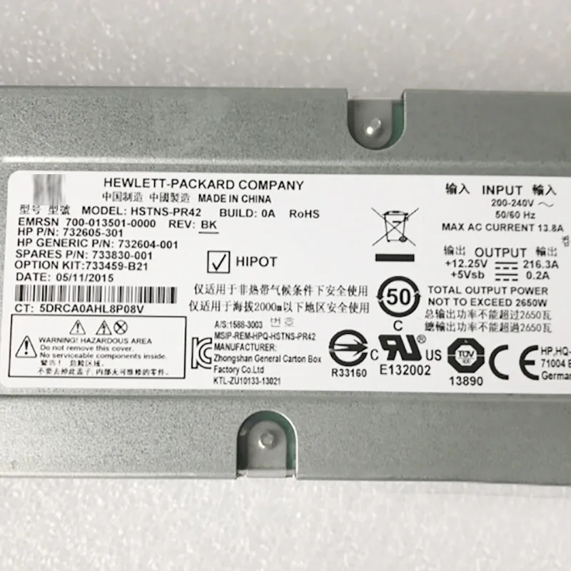 HSTNS-PR42 For HP C7000 2650W Power Supply 700-013501-0000 732605-301 733459-B21 733830-001 732604-001 Perfect Test 4 HSTNS-PR42 For HP C7000 2650W Power Supply 700-013501-0000 732605-301 733459-B21 733830-001 732604-001 Perfect Test - Image 2