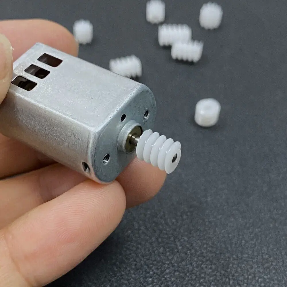 10pcs 0.5M Plastic Gear 7/8/10 Teeth Toy RC Model Car 1mm/2mm Shaft Motor Transmission Pinion Gear 6mm Worm Helical Gears motor gear transmission gear
