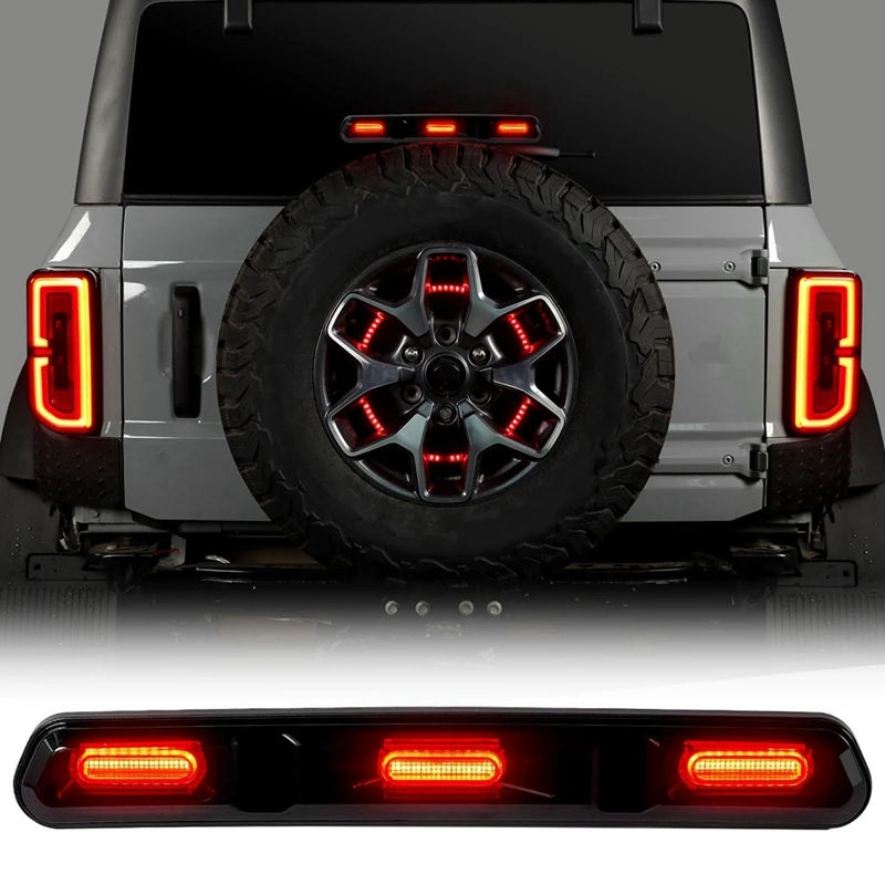 

1 Piece LED Third Brake Light Raptor-Style High Mount Stop Light For Ford Bronco 2021 2022 2023