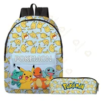 2 pz/set Anime Pikachu Pokemon Stampa Zaino Scuola Pikachu Ragazzi Ragazze Moda Laptop Zaino di Grande Capacità per I Regali 21
