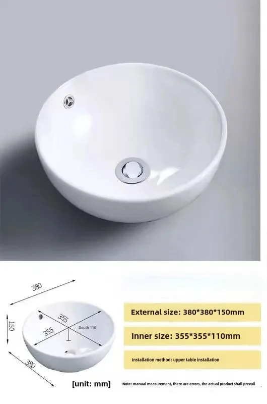 Bathroom washbasin Balcony washbasin Round size two models excluding faucet Sold separately ceramic pedestal washbasin 5