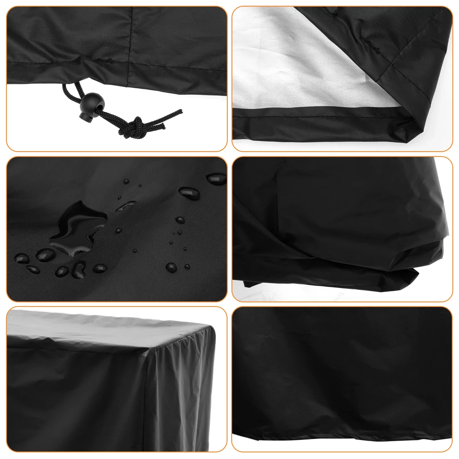Grill Cover 210D Oxford Cloth Waterproof Barbecue Cover with Drawstring Dust Proof Wind Proof BBQ Grill Protective