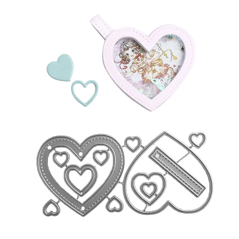 

Heart Keychain Die Cut Metal Cutting Die Keychain Shaker Craft Dies Scrapbooking Stencil Template Paper Card Punch Knife Cutter