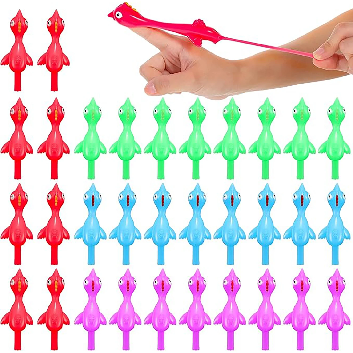 32/48 piece set of catapult chicken toys, catapult venting interactive funny toys, holiday party activities, random colors