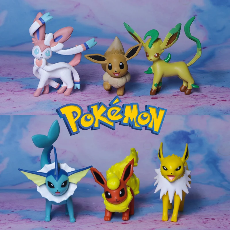 Takara Tomy Pokemon Wct Eevee Vaporeon Jolteon Flareon Leafeon Glaceon Sylveon Doll Regali Modello Anime Figure Raccogli Ornamenti