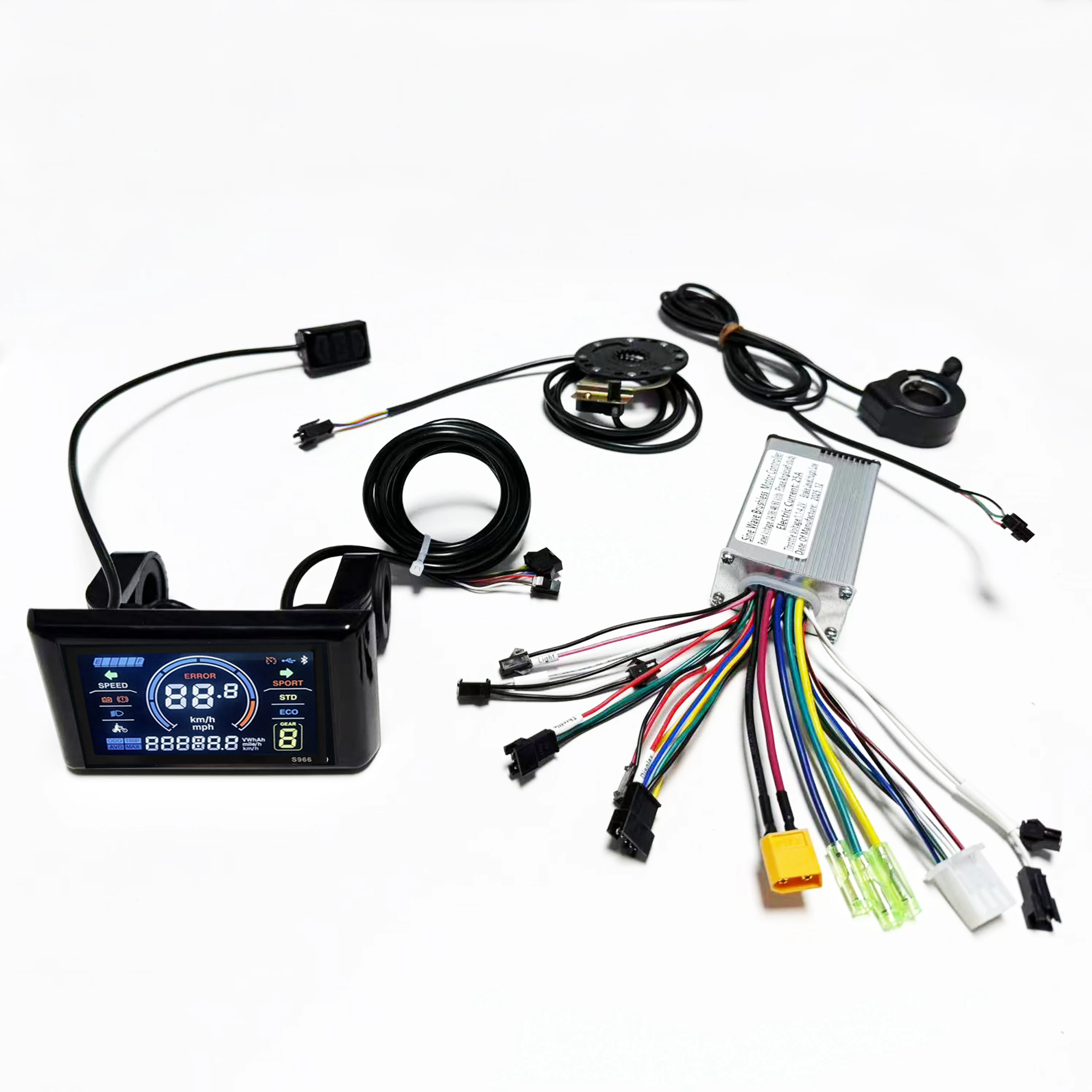 Sine Wave Controller With S966(sw900)LCD Display 24V 36V 48V 350W 500W 25A Ebike