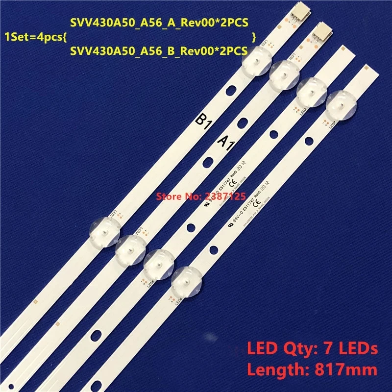 

Светодиодная лента для VESTEL 43F8500 43F9500 VES430UNDH-2D-N4 17DLB43VER8-A/B 43TF6520 43R6520 43R654F 43LL3A63DT 43HL6331F/B, 10 комплектов