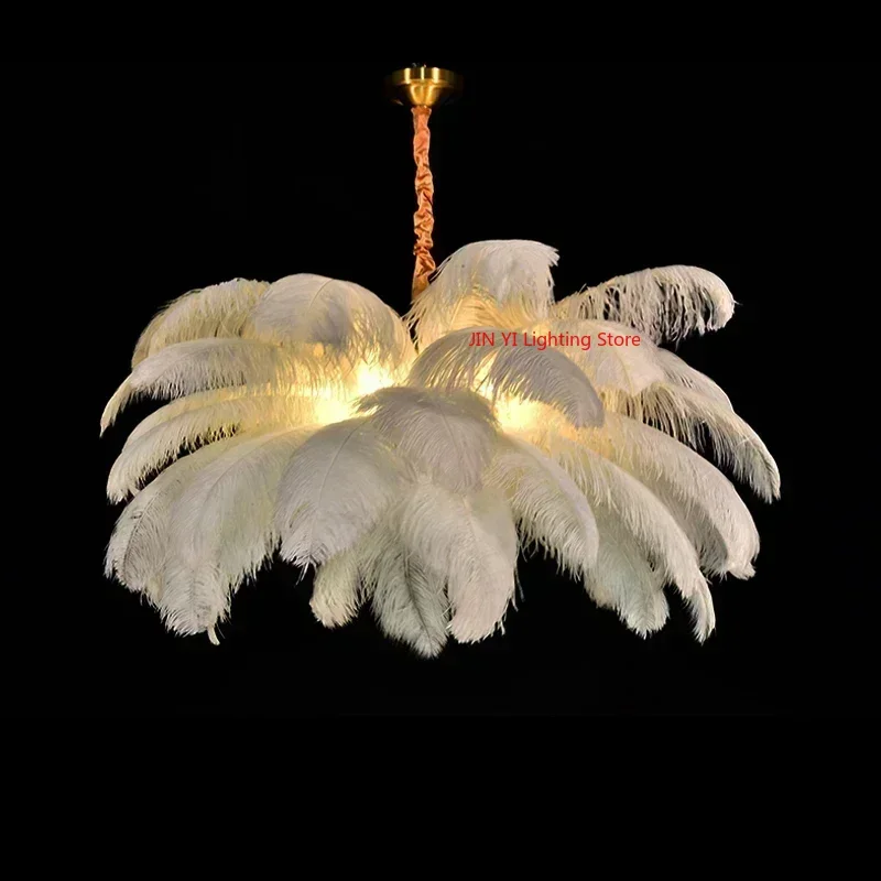 Nordic Feathers Art Living Room Pendent Lamp Bedroom Indoor Hanging Lamp Chandelier Home Decoration Ceiling Lamps