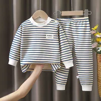 Thickened Plush Fleece Lined Children Thermal Homewear Underwear Warmth and Comfortable Set Unisex Suitable Kids in Cold Seasons 2