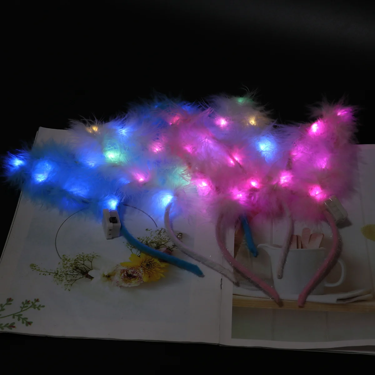 

3 Pcs Halloween Costumes Glowing Hair Hoop Rabbit Halloween+costumes Ear Headband