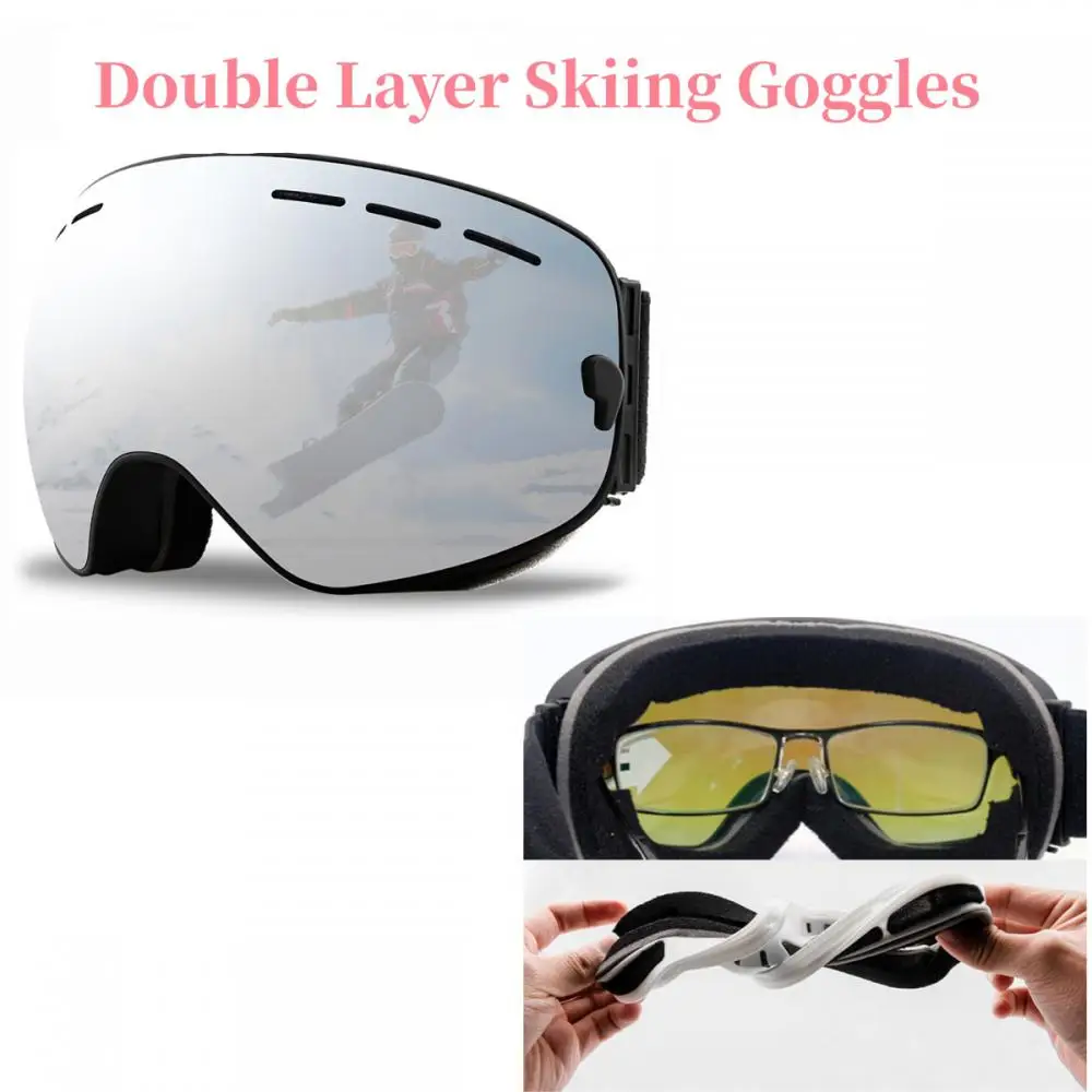 

Очки для катания на лыжах и сноуборде, очки для горнолыжного спорта, очки для катания на снегоходе, зимние спортивные очки, двухслойные солнцезащитные очки для альпинизма