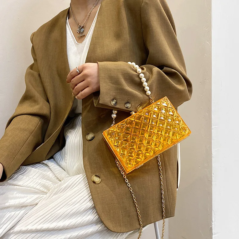 Wholesal hot Transparent Acrylic Clutch Box Bag Clear Purse Women Bag  Evening Handbag - AliExpress