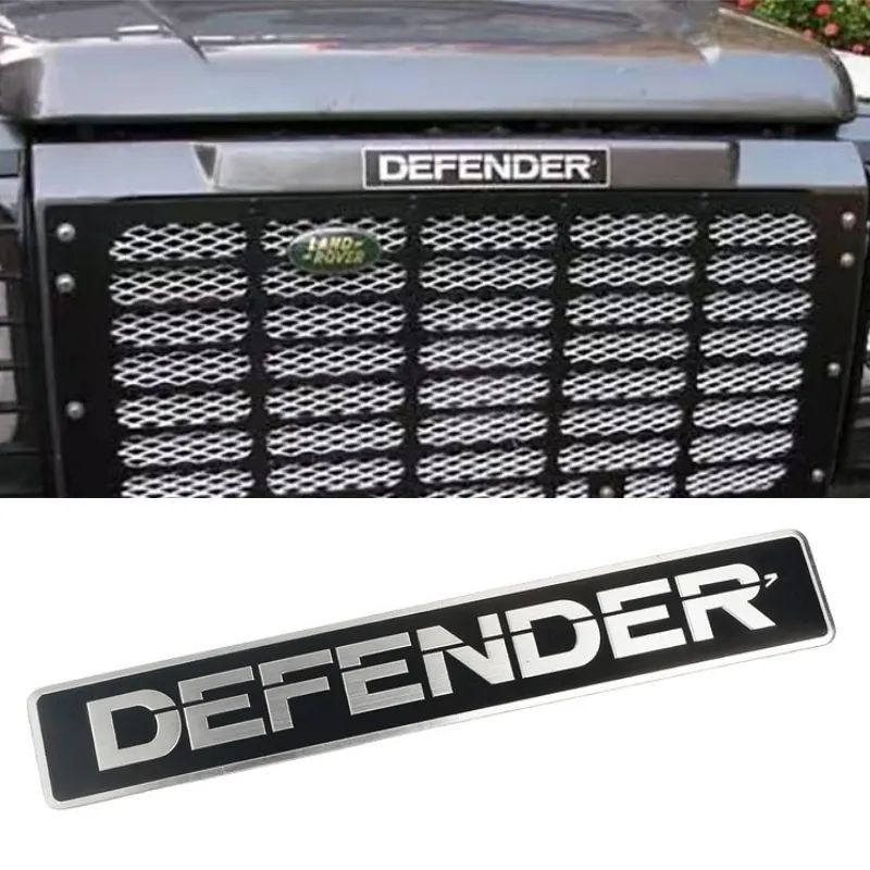 

3D Alloy Car Sticker Defender Logo Emblem Letters Front Hood Badge Decals for Land Rover Discovery 2 3 Evoque Velar Range Rover